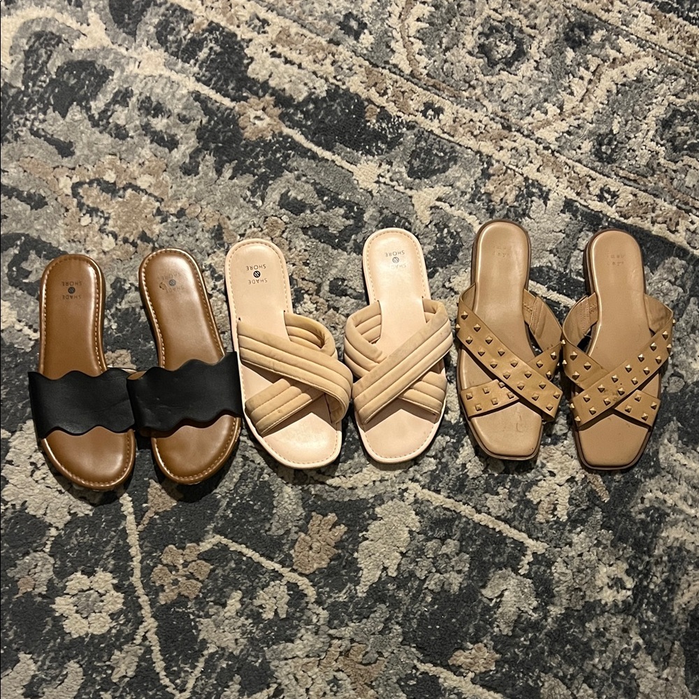 Shade & Shore Women's Sandals - Black and Tan